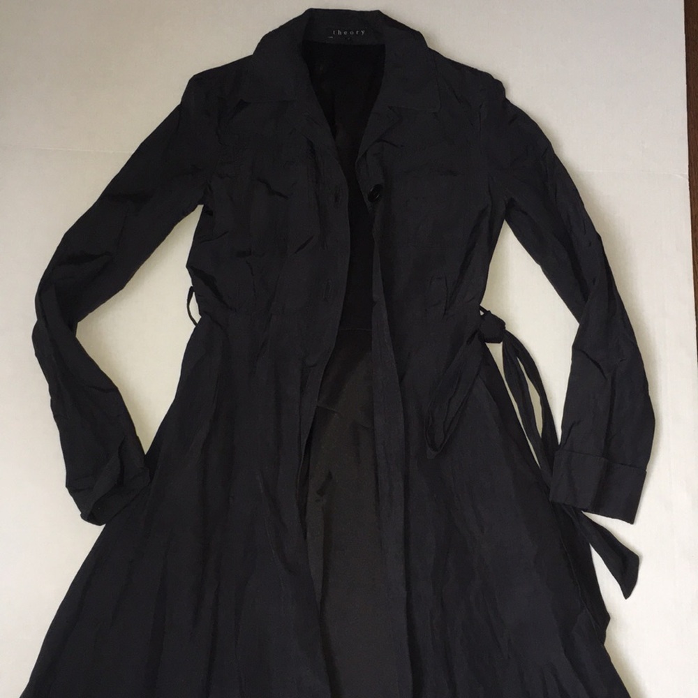 Theory Black Trench Coat